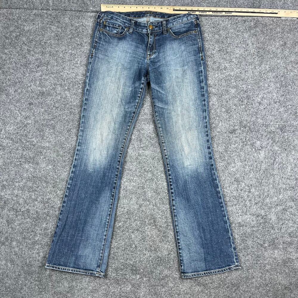 Express Jeans Womens‎ Size 12 Long Blue Low Rise Flare Stretch Denim Y2K